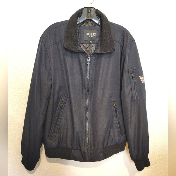 GUESS Men's Navy Blue Bomber Jacket - Picture 1 of 7